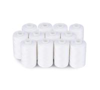 Fil de coton tout usage Simthread, lot de 50/3 fils pour patchwork, couture, etc. 550 yards chacun (12 blancs)