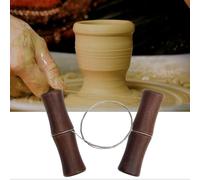 Fil de coupe en acier inoxydable pour argile coupe-argile avec manches en bois outil de sculpture sur argile outil pour couper la pâte à fromage outil pour céramique résistant et très tranchant pour l