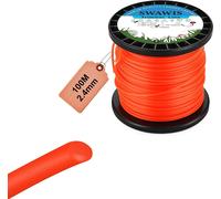 Fil de Coupe Nylon Rond 2,4mm/100m Bobine de Tondeuse Trimmer Line de Rechange pour Jardin de Mauvaises Herbes Fil pour débroussailleuse, Orange