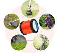Fil de Coupe Nylon Rond 3,0mm/60m Bobine de Tondeuse Trimmer Line de Rechange pour Jardin de Mauvaises Herbes Fil pour débroussailleuse, Orange