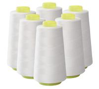 Fil de couture de bobine, 6 rouleaux fil pour coudre, machine en polyester 3000 verges, robuste travail robuste portable pour les sacs Stitcher plus près