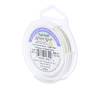 Fil de cuivre coloré Artistic Wire, calibre 18 / 1,0 mm, plaqué argent, résistant au ternissement, fil rond torsadé, argent résistant au ternisse