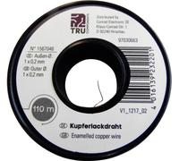TRU Components 1567046 Fil de cuivre laqué Diamètre extérieur (avec vernis isolant) = 0,20 mm 110 m