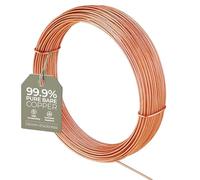 Fil de cuivre nu pour loisirs créatifs - 1,6 mm Calibre 14 5 m Fil de cuivre pour sculpture, artisanat floral, fabrication de bijoux, tissage et emballage, fil de cuivre d'électrolyture, fil de cuivre