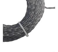 Fil de débroussailleuse flexible renforcé pour bordure de parterres de fleurs en bordure de route 2,0-3 mm x 30 m (15 m x 2,4 mm x 2 pièces)
