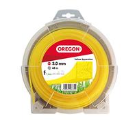 Fil de débroussailleuse Oregon Jaune Carré 3mm, Coupe herbes hautes, mauvaises herbes, végétation dense, Fil nylon haute résistance, compatible avec modèles standards, 3.0mm x 48m (69-420-Y)