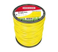 Fil de débroussailleuse Oregon Jaune Carré 4mm, Coupe herbes hautes, mauvaises herbes, végétation dense, Fil nylon haute résistance, compatible avec modèles standards, 4.0mm x 95m (69-478-Y)