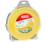 Fil de débroussailleuse Oregon Jaune Rond 4mm, Coupe herbes hautes, mauvaises herbes, végétation dense, Fil nylon haute résistance, compatible avec modèles standards, 4.0mm x 32m (69-387-Y)