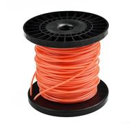 Fil de débroussailleuse rond en nylon robuste de 2,7 mm, 50 m, orange pour débroussailleuse électrique à alimentation manuelle, pour une bobine de recharge durable pour mangeoire de jardin