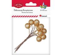 Fil de fer avec boule de paillettes dorées de 15 mm 10pcs