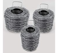 Fil de fer barbelé Aquagart galvanisé I 1,6/1,7 mm pour clôture sauvage I Fil de fer barbelé entraxe 10cm I 2 fils/4 pointes I Fil à lame I Rouleau de fil de pâturage (fil de fer barbelé 250m)