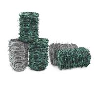 fil de fer barbelé galvanisé, 1,7 mm pour clôture de protection contre la faune sauvage, Galvanisé / 50 m