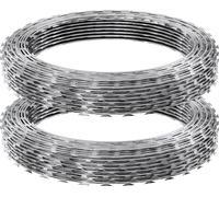 Fil de fer barbelé SucceBuy, 30 m de fil de fer barbelé. 2 rouleaux de fil de fer barbelé pour clôtures et enceintes. Ruban de fil de fer barbelé, galvanisé. Idéal pour le jardin.