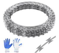 Fil De Fer Barbelé-Vevor-Sd-Srbw17.5-Bto22-48,2x48,2x1500 Cm-Gants De Protection-Maison, Jardin, Balcon Multicolore