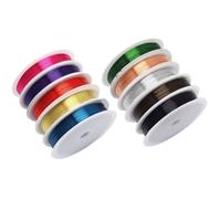 Fil de Fer pour Bijoux,Fil de Cuivre Métallique 10 Bobines 0.5mm Couleurs Mélangées Souple Fil de Cuivre pour Artisanat Perles