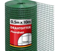 Fil de fer pour volière pour enclos, protection des plantes et treillis gainé de PVC vert 50 cm x 10 m