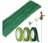 Fil de Fleurs Vert, Fil de Fleurs, Wires Floral Flowers, 100PCS Fil de Fer Fleur, Vert Tige Florale Artificielle Foncé, Emballage Tige Fleur, Stem Wire Florist Wire, 30cm