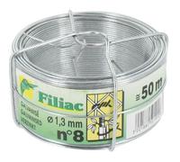 Fil de grillage - Filiac - 2500191 - Long. 50 m - Diam. 1,3 mm - Acier galvanisé
