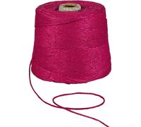 Fil de jute fuchsia, 500 m, 2 mm, 1 kg, fil de jute pour le crochet, macramé, jardinage