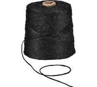 Fil de jute noir, 500 m, 2 mm, 1 kg, fil de jute pour crochet, macramé, jardinage