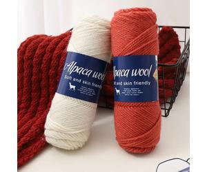 Fil de laine d'alpaga 500g, fil grossier, tissé à la main pour fabriquer des pulls chauds et à la mode, coupe-vent, vestes, foulards, chapeaux, fils 022 Light Purple