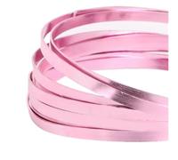 Fil de liaison en aluminium, Aluminum Craft Wire Soft Pink 1-5mm Multiple Sizes for Jewelry Making(Width 5mm 300cmeter)