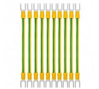 Fil de liaison mise à la terre en cuivre sans oxygène 99,9% | Fourche M8 6-16 mm2 150/200/300 mm 10 pièces for mise à la terre : chemin de câbles, solaire, armoire(300mm,6AWG(16mm2))