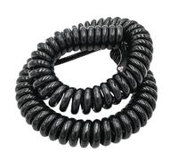 Fil de Ligne enroulé en Spirale, Fil et câble en Spirale à Ressort 6 cœurs 8 cœurs 24AWG 20AWG 2,5 m 5 m 7,5 m Cordon d'alimentation Noir Fil Extensible(Line Length 5m,6 Core 20AWG)