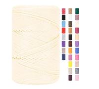 Fil de macramé ChongKuan 3 mm x 225 m - Pour crochet, sacs, fil de coton, fil de boulanger, cordon de coton tressé - Fil de coton