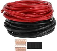 Fil De Mise À La Terre Universel Fil D'Alimentation 25Ft Entièrement Isolé Et Gaine Douce Cca Noir, Rouge 1 Ensemble 4 Jauge