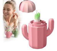 Fil de nettoyage pour piercing d'oreille avec étui de rangement en forme de cactus (rose, 180 pièces)