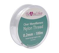 Fil de Nylon Transparent de 0,2 mm, Fil à Coudre Transparent, décoration à Suspendre, Non Extensible, résistance à la Traction d'environ 3,2 kg (Bobine de 0,2 mm à 100 m)