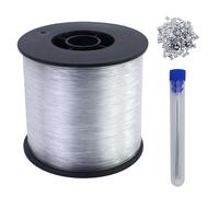 Fil de nylon transparent indéchirable - 200 m - Fil de pêche monofilament transparent - Fil en nylon solide - Pour suspendre - Fil invisible - Décoration pour bricolage, pêche, bricolage, bijoux,