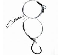 Fil de pêche en acier inoxydable de 0,9 m de long, résistant aux essais, design anti-morsure pour ligne tressée pour Shark Rig en eau salée Surf Casting Engrenage robuste Couleur argent (crochet 20#)