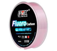 Fil de pêche en fluorocarbone transparent 100 m - Bobine invisible à faible mémoire de forme - Résistante à l'abrasion - Pour eau salée et eau douce - Longueurs d'hameçons très résistantes - Sensibles