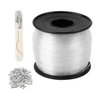 Fil de pêche en nylon avec ciseaux, 0,6 mm x 200 m, transparent, indéchirable, invisible et solide, monofilament pour bijoux, bricolage, suspension