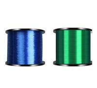 Fil De Pêche Ligne De Pêche en Nylon Monofilament 1000M, 2 Pièces, Super Résistante, Principale Invisible, Accessoires Eau Salée pour La Pêche(Blue Green,0.470mm-8.0)