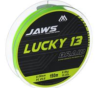 Fil de pêche Mikado Tressé Jaws Lucky 13 Fluo Vert 0.10 mm 8.7 kg 150 m