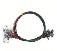 Fil de pêche robuste en acier 56,7 kg avec émerillon et bouton-pression, revêtement en nylon pour une durabilité accrue et une protection contre les dommages de ligne en eau salée (couleurs mélangées)