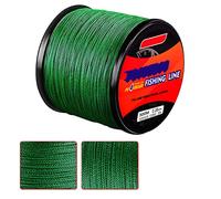 Fil de pêche tressé de 300 m, 4 brins colorés de 2,7 à 45,4 kg, polyéthylène ultra résistant, zéro mémoire et zéro extension, résistant à l'abrasion et à la décoloration (45,4 kg, vert)