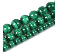 Fil de perles rondes en malachite naturelle de 6 mm pour fabrication de bracelets, colliers, bijoux