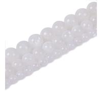 Fil de perles rondes en pierre de lune naturelle de 8 mm pour fabrication de bracelets, colliers, bijoux