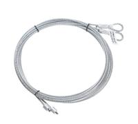 Fil de porte de garage SOURCING MAP 3mm Diamètre 2,9m Longueur Câble de Porte de Garage Fil d'acier de Torsion Acier Galvanisé 2Pcs