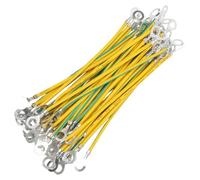 Fil de raccordement de mise à la terre 120 pièces, bornes ignifuges sangle liaison terre en cuivre isolées par PVC pour la connexion d'équipement électrique industriel, 9, 8 pouces 2, 5 mm