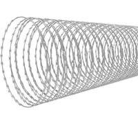 Fil De Rasoir - Fil De Fer Barbelé Galvanisé - Double Spirale - Rouleau De Fil De Fer Barbelé pour Clôture Extérieure - Diamètre De La Bobine 45cm, Silver, 50m