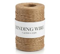 Fil de reliure recouvert de papier - 0,40 mm - Idéal pour la fabrication de couronnes, les arrangements floraux et les projets d'artisanat - Vert foncé ou naturel (naturel, 1 rouleau)