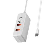 Fil de répartiteur de Hub de USB C Portable avec 4 Ports de Sortie Parfait pour Les Petits appareils électroniques et Les lumières LED répartiteur de USB C Portable