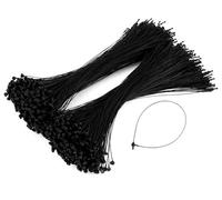 Fil de sécurité de 130 mm pour étiquettes - Lot de 1000 épingles à boucle en noir - Utilisation sans pistolet d'étiquetage / pistolet agrafeuse - Fils pour vêtements et autres étiquettes de produits -