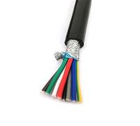 fil de signal, Câble de commande goulottes, 2 mètres, 22 AWG, section 0,2-1,5 mm²(Black 0.75,2 meter 8 core)