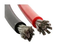 Fil De Silicone Souple en Cuivre Étamé, 1/2 Pièces, 2/3/5/10/20/30/50m, Câble Batterie Rouge Noir 26 24 22 Awg for Panneau Solaire Voiture(Red Black 22AWG,10m)